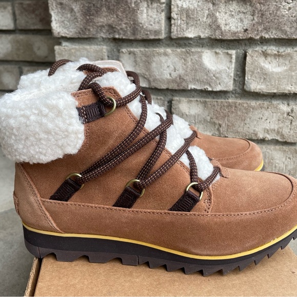 SOREL HARLOW LACE COZY US 7 Women's Outdoor Ankle Boot Suede Brown New - Picture 5 of 9